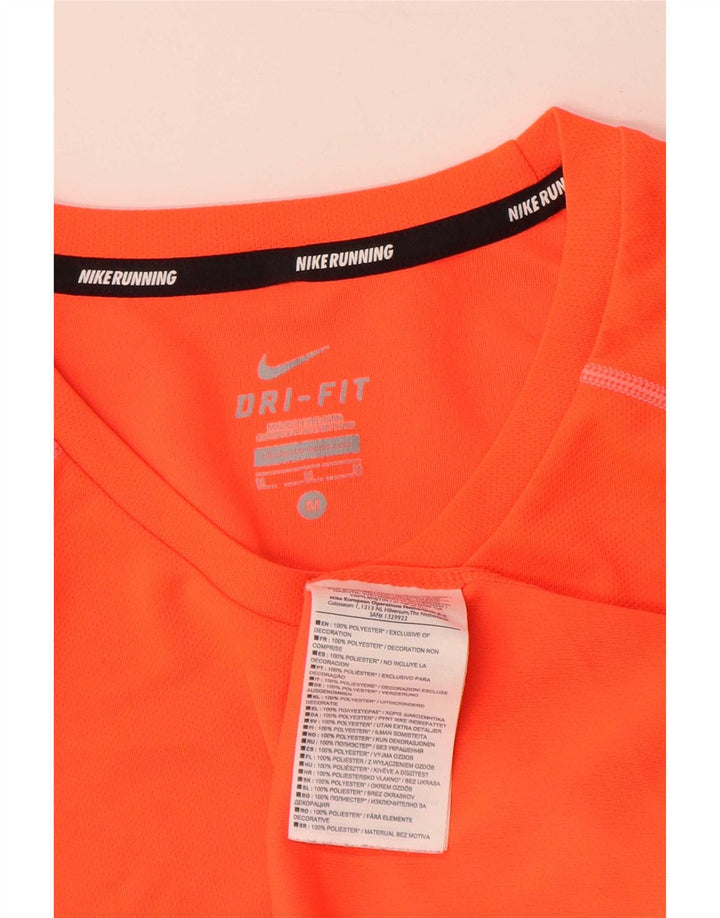 Nike T-shirt Dri Fit pour homme en polyester color block orange moyen