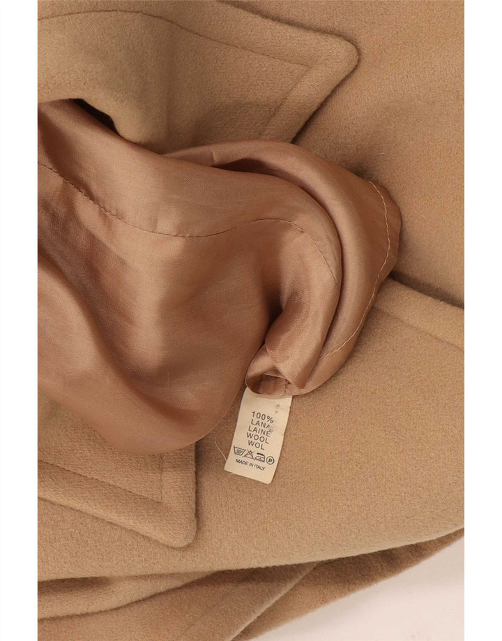 vintage Femme Poncho Manteau Taille Unique Beige Paisley Laine