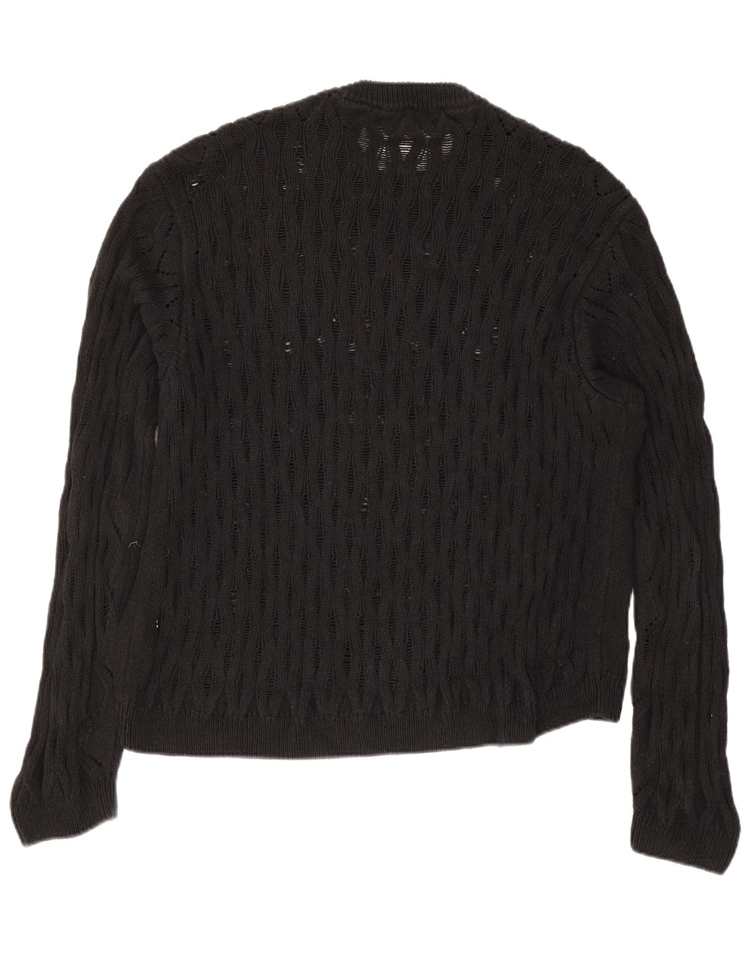 Zara Pull à col rond pour homme en coton noir Large
