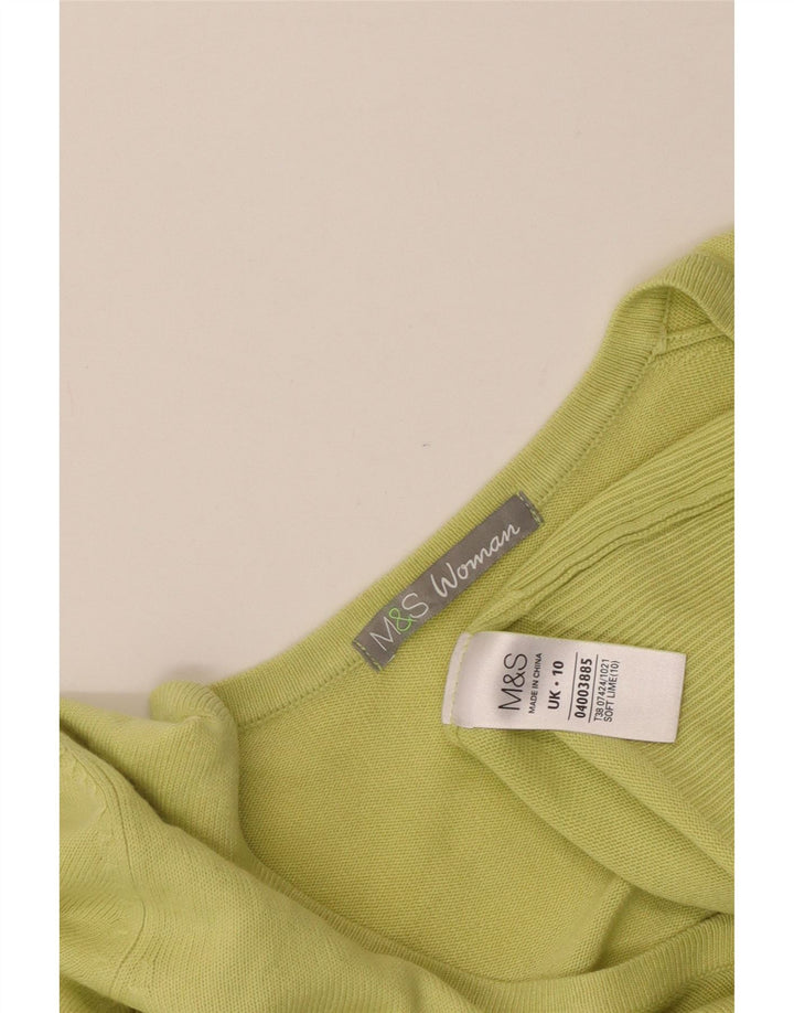 MARKS & SPENCER Pull surdimensionné à col en V pour femme UK 10 Petit Vert