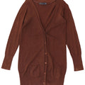 Zara Cardigan Femme Pull UK 12 Coton Marron Moyen