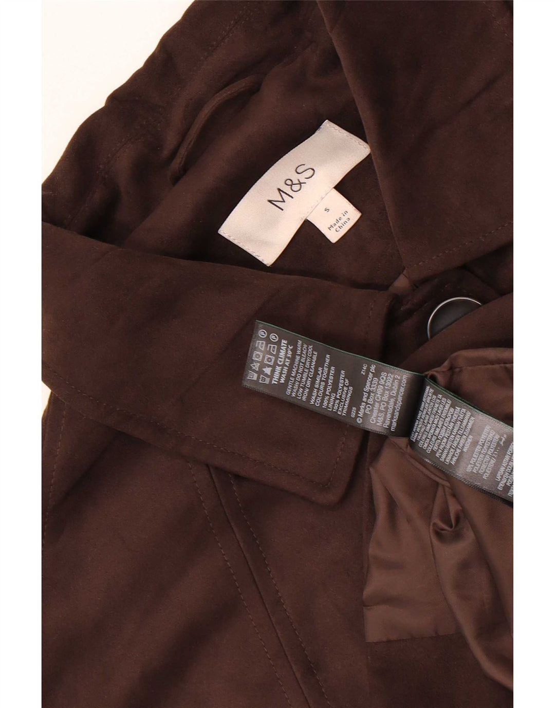 Marks & Spencer Veste blazer à 4 boutons pour femme UK 10 Petit Marron Polyester