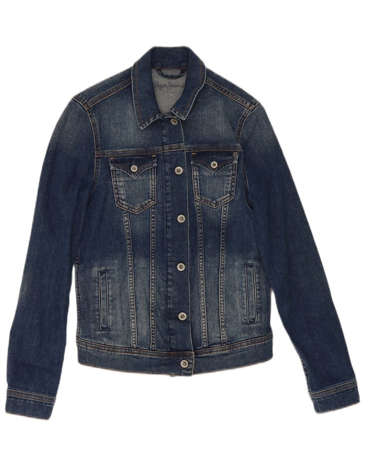 PEPE Jeans Veste en jean pour femme UK 10 Small Bleu marine Coton
