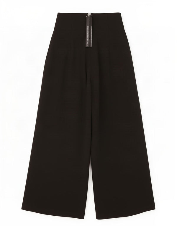 Topshop Pantalon Capri Taille Haute Jambe Large pour Femme UK 8 Small W26 L20 Noir