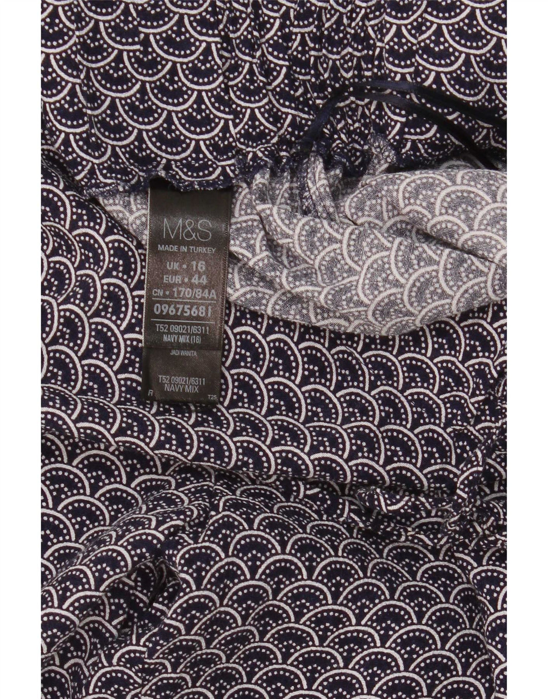 Marks & Spencer Pantalon décontracté à motif abstrait pour femme UK 16 Large W34 L30