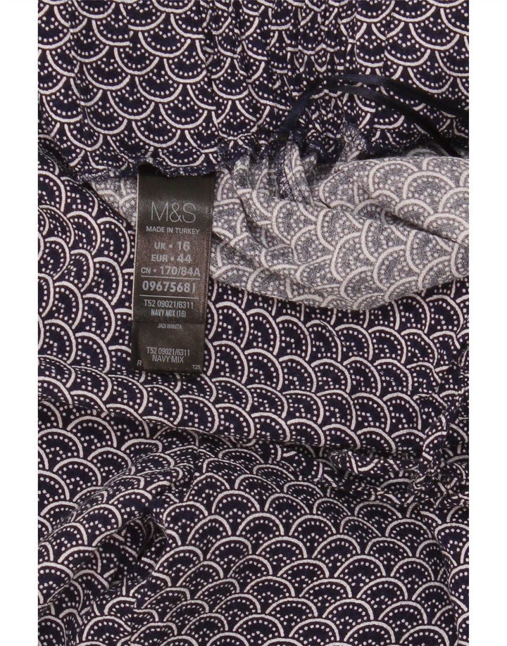 Marks & Spencer Pantalon décontracté à motif abstrait pour femme UK 16 Large W34 L30