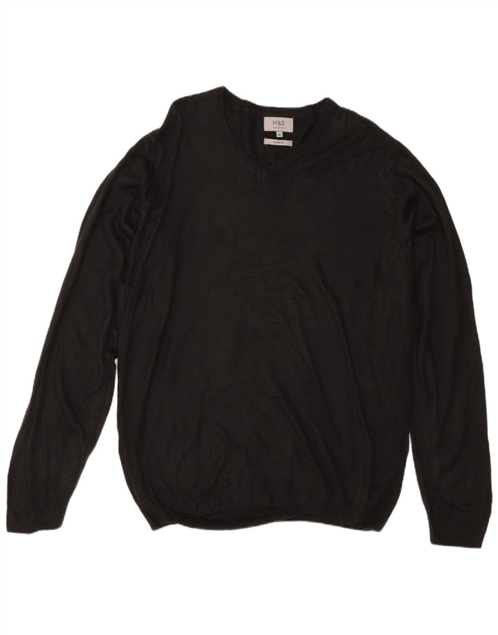 Marks & Spencer Pull Col V Homme XL Noir Acrylique