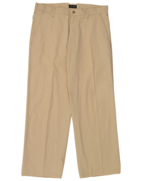 Armani Pantalon Chino Droit Homme UK 40 Large W34 L29 Coton Beige