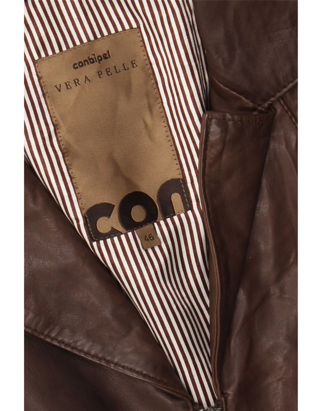 Conbipel Veste en Cuir Femme IT 46 Grand Cuir Marron