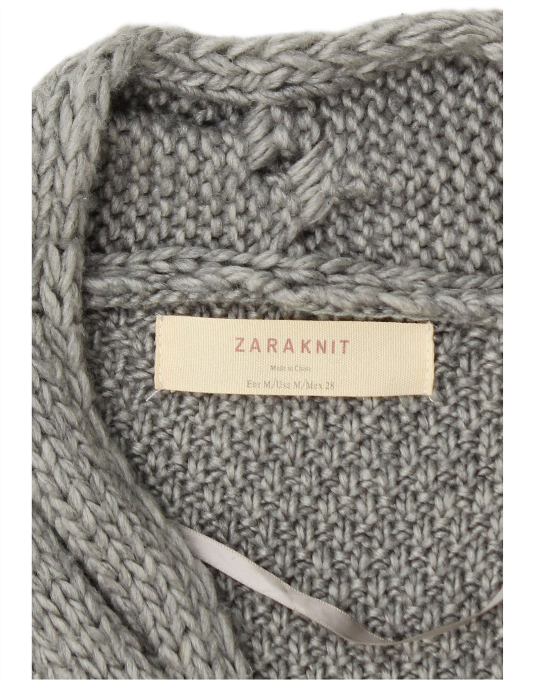 Zara Cardigan ouvert long pour femme UK 14 Gris moyen