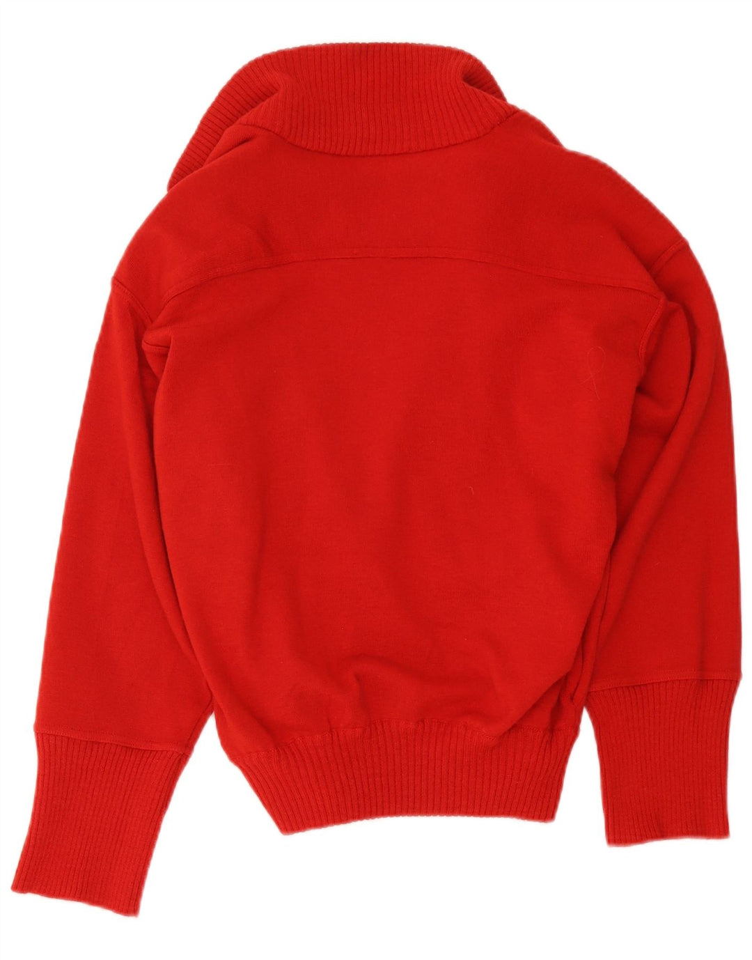 vintage Femme Cardigan Pull UK 12 Laine Rouge Moyenne