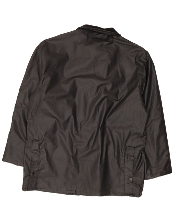 veste en coton ciré homme vintage UK 40 Grand Noir