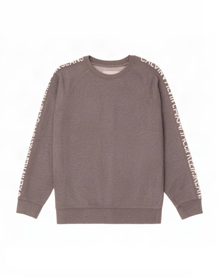 Calvin Klein Jeans Sweat-Shirt Graphique Homme Gris Moyen Coton