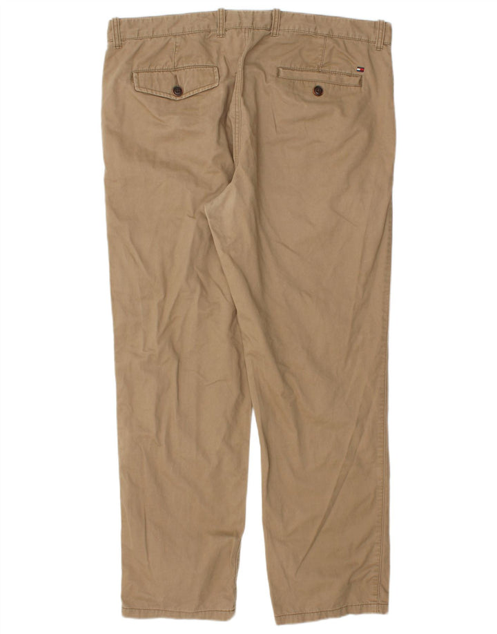 TOMMY HILFIGER Pantalon Chino Droit Homme W36 L30 Beige Coton