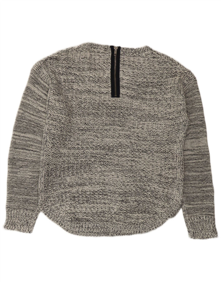 Marks & Spencer Pull col en V pour femme UK 14 Bleu marine moyen moucheté