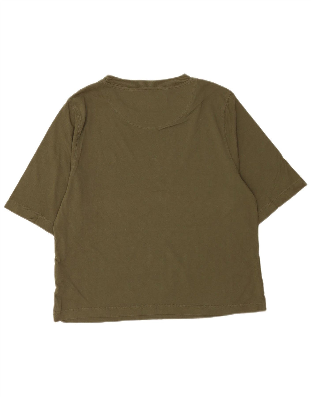 Benetton T-Shirt Femme UK 44 Coton Kaki Moyen