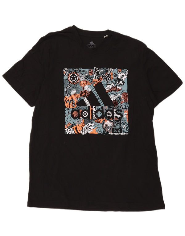 Adidas Mens Graphic T-Shirt Top XL Noir Coton