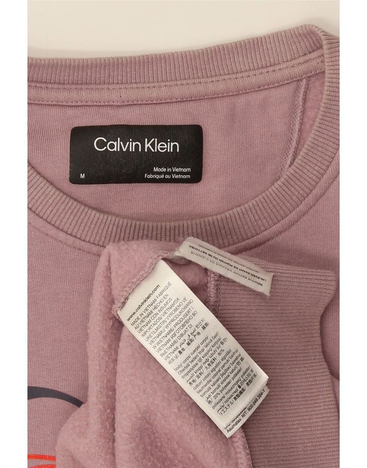 Calvin Klein Sweat-Shirt Graphique Homme Rose Moyen Coton