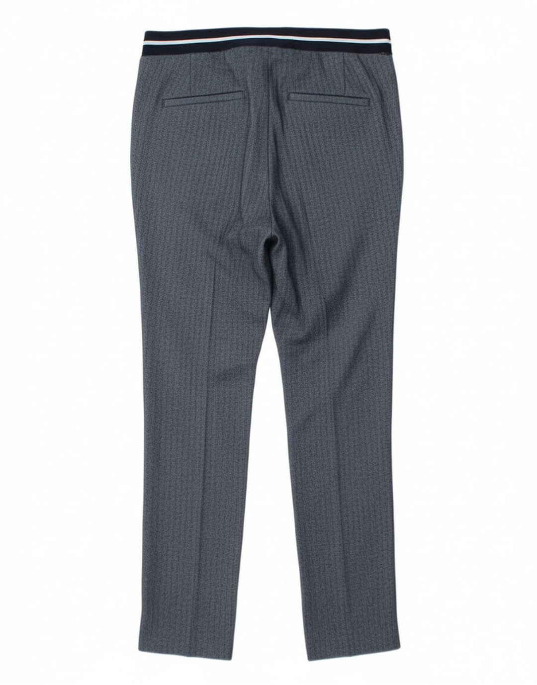 Zara Pantalon Chino Slim Femme Petit W26 L27 Bleu Chevrons Polyester