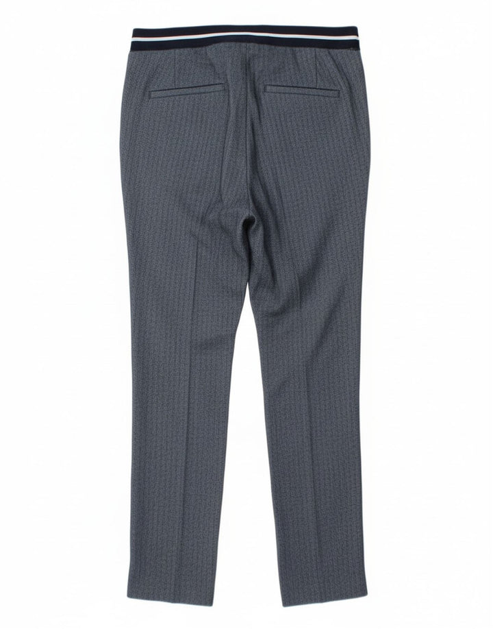 Zara Pantalon Chino Slim Femme Petit W26 L27 Bleu Chevrons Polyester