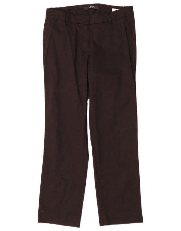 Max Mara Pantalon Chino Droit Femme UK 10 Small W30 L28 Coton Noir
