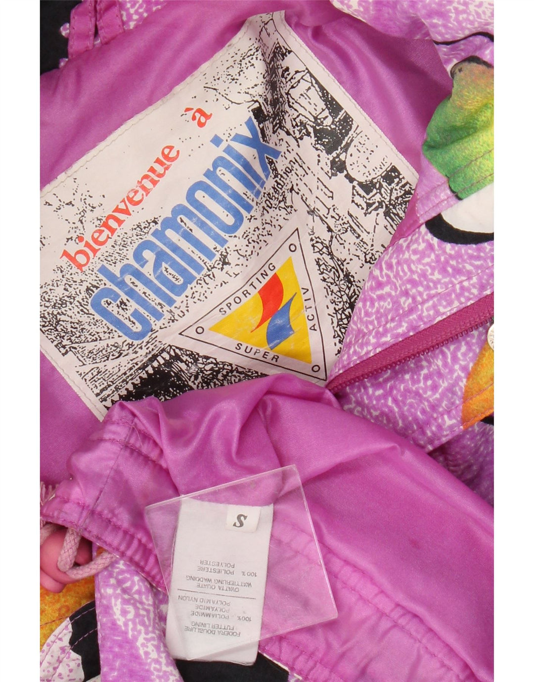 Chamonix Veste Anorak surdimensionnée à motif abstrait pour femme UK 10 Small Violet
