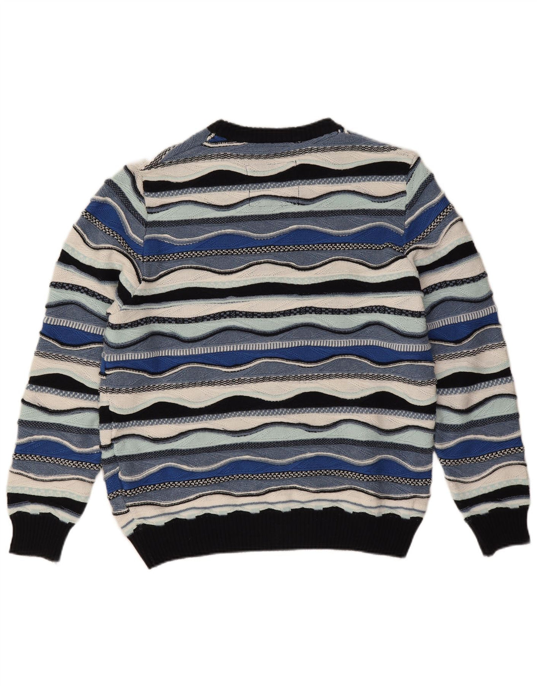 Roger Kent Pull à col rond pour homme EU 52 Large Bleu Colorblock