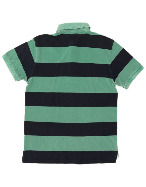 TOMMY HILFIGER Polo Slim Fit Homme XL Coton Rayé Vert