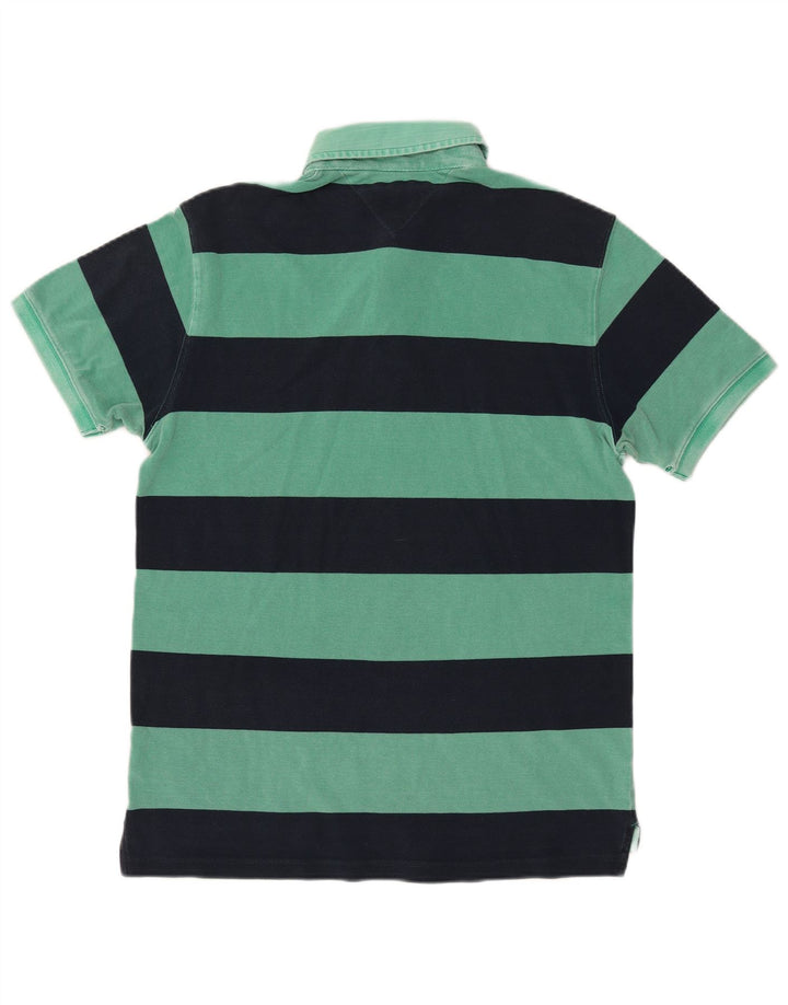 TOMMY HILFIGER Polo Slim Fit Homme XL Coton Rayé Vert