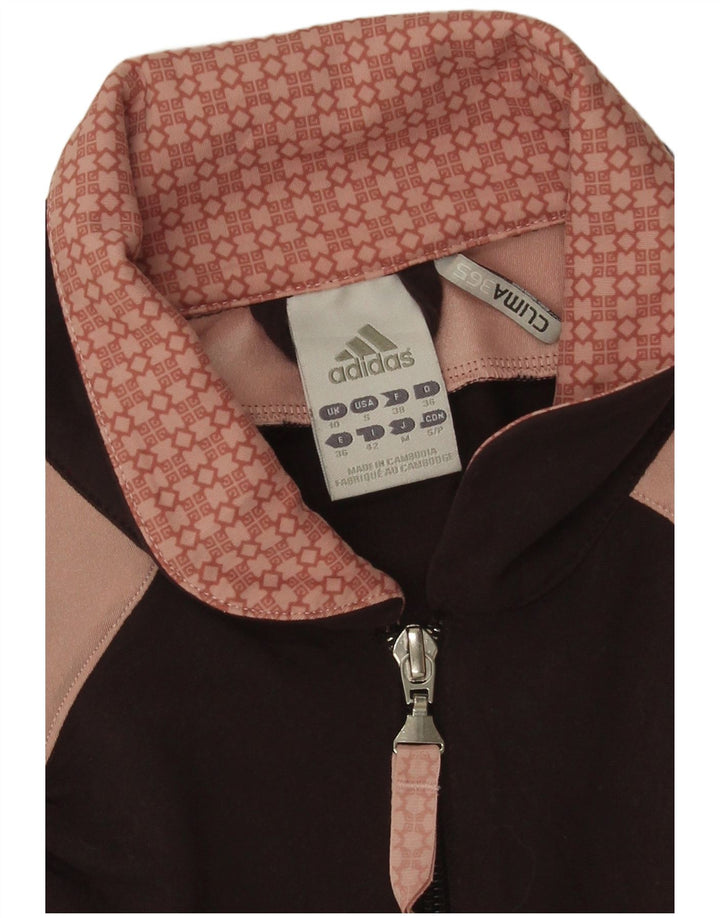 Adidas Veste de survêtement pour femme UK 10 Petit Maroon Colourblock Polyester
