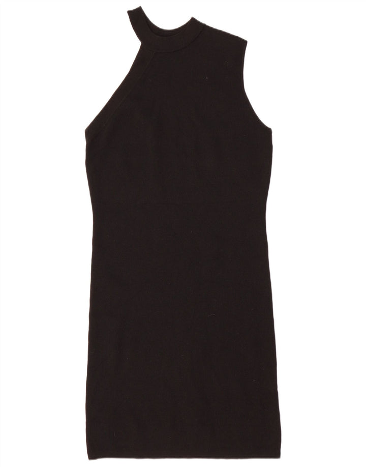 Zara Robe moulante à une épaule pour femme UK 12 Noir moyen