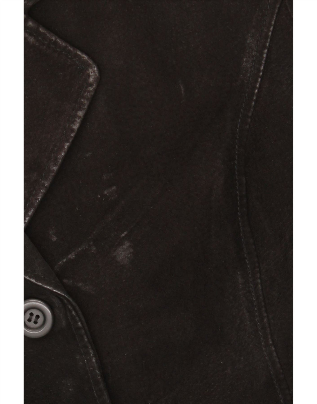 GYPSY Veste blazer en daim à 3 boutons pour femme UK 14 Cuir noir moyen