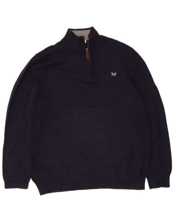 Crew Clothing Pull col zippé pour femme UK 18 XL Bleu marine Coton