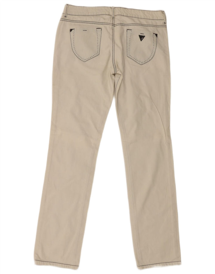 Guess Jean Slim Femme W33 L34 Coton Blanc Cassé