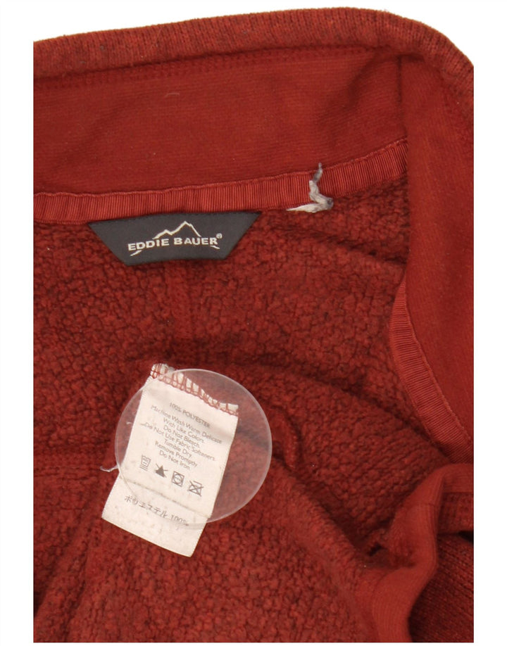Eddie Bauer Sweat-shirt à col zippé pour homme, bordeaux moyen moucheté