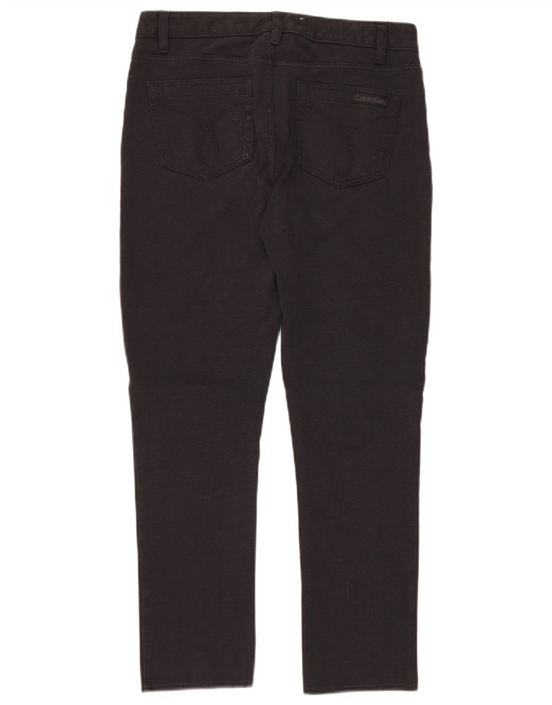 CALVIN KLEIN Pantalon décontracté droit pour femme US 10 Medium W30 L28 Noir