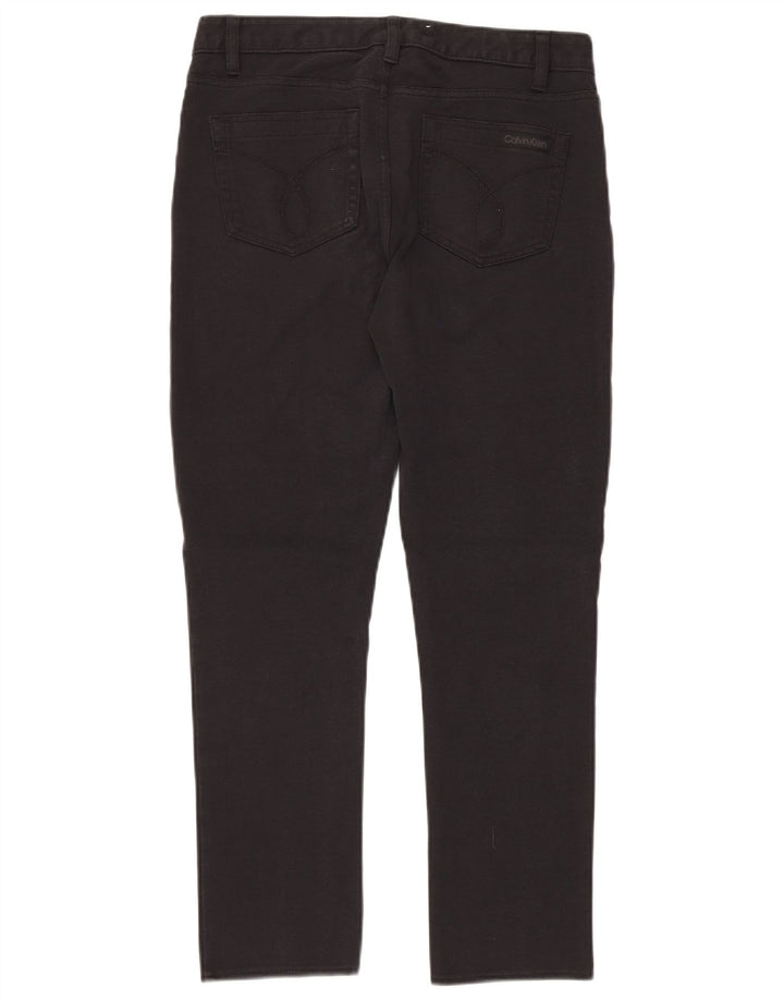 CALVIN KLEIN Pantalon décontracté droit pour femme US 10 Medium W30 L28 Noir