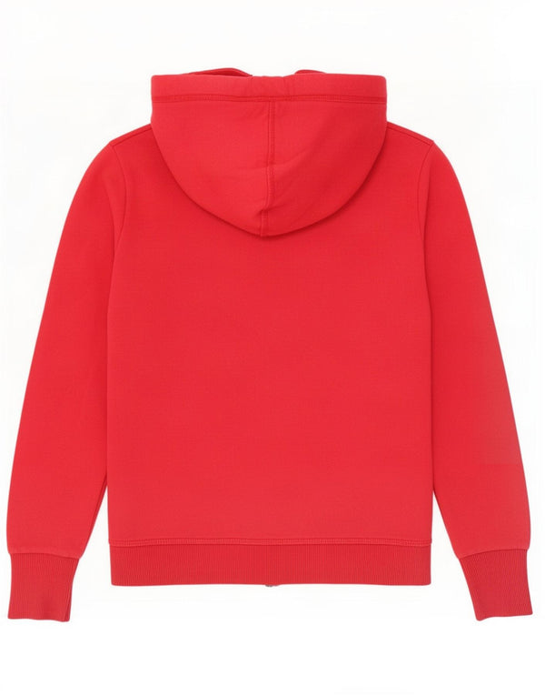 Superdry Pull à capuche zippé pour femme UK 10 Small Rouge Coton