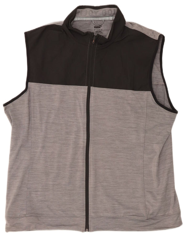 Puma Veste de survêtement sans manches pour homme XL Gris Colorblock Polyester