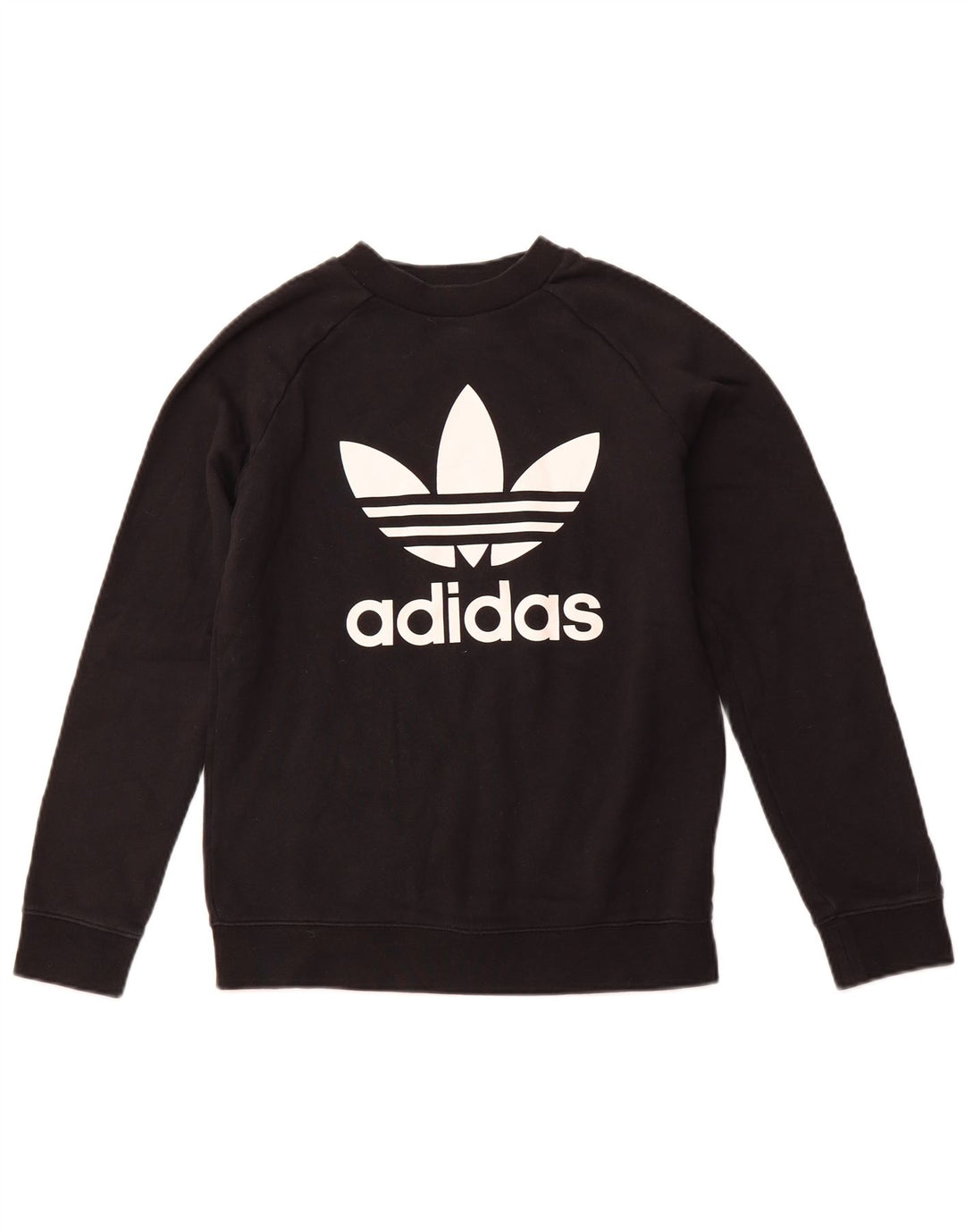 ADIDAS Sweat-shirt graphique pour femme UK 10 Petit coton noir