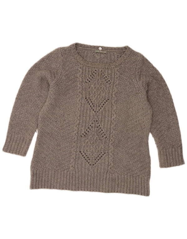 Marks & Spencer Pull col bateau pour femme UK 18 XL Gris Acrylique