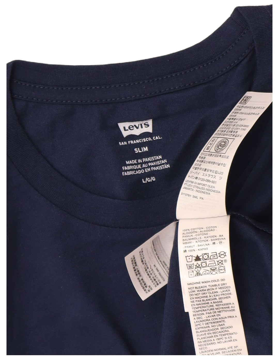 Levi's T-Shirt Slim Homme Bleu Marine Large Coton