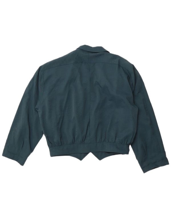 AVANTI Mens Crop Bomber Jacket EU 48/50 Medium Blue Viscose