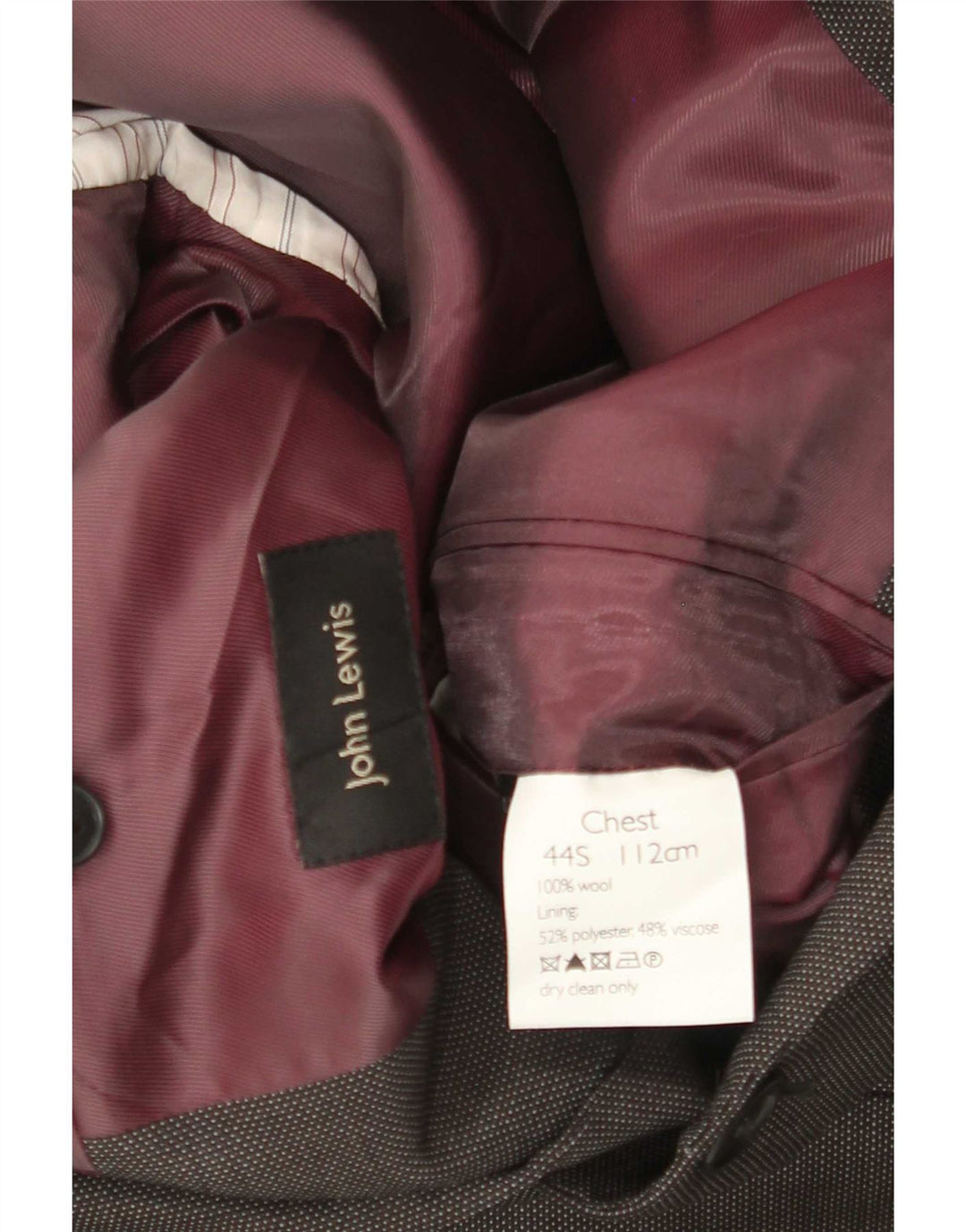 John Lewis Veste blazer à 2 boutons pour homme UK 40 Grande laine grise