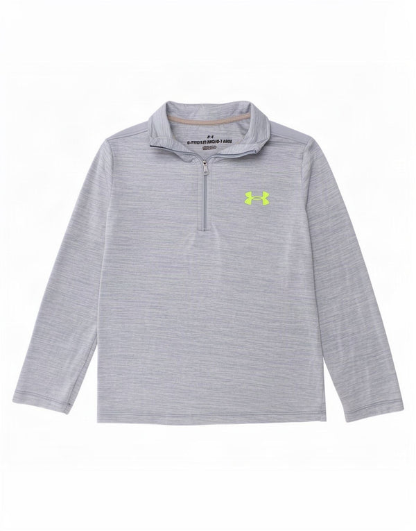Under Armour Haut de survêtement à col zippé pour garçon 6-7 ans Bleu moucheté