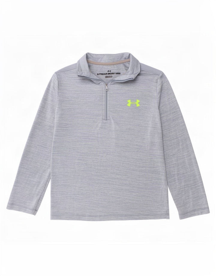 Under Armour Haut de survêtement à col zippé pour garçon 6-7 ans Bleu moucheté