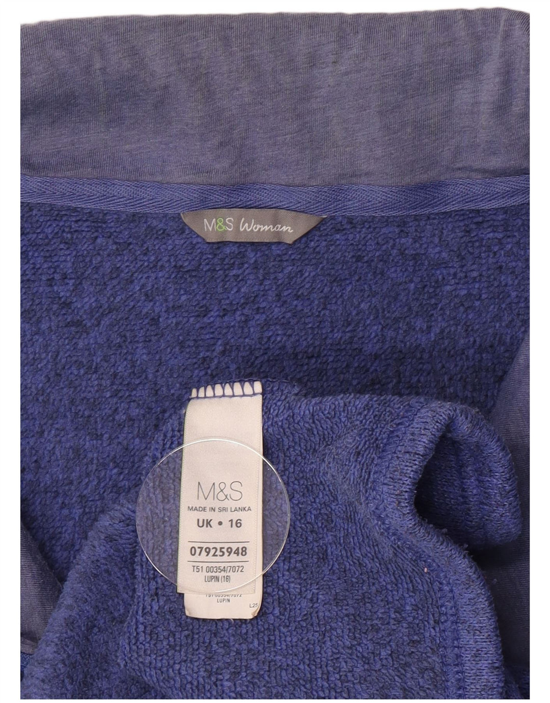 Marks & Spencer Veste de survêtement Comfort Fit pour femme UK 16 Large Bleu