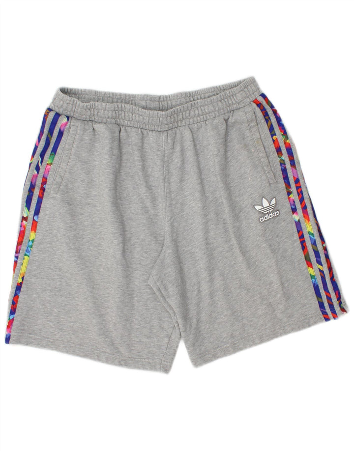 Adidas Short de sport pour homme XL en coton moucheté gris