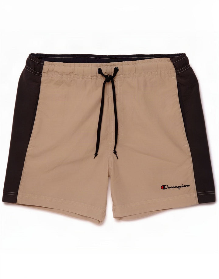 Champion Short de bain pour homme en polyamide color block beige moyen