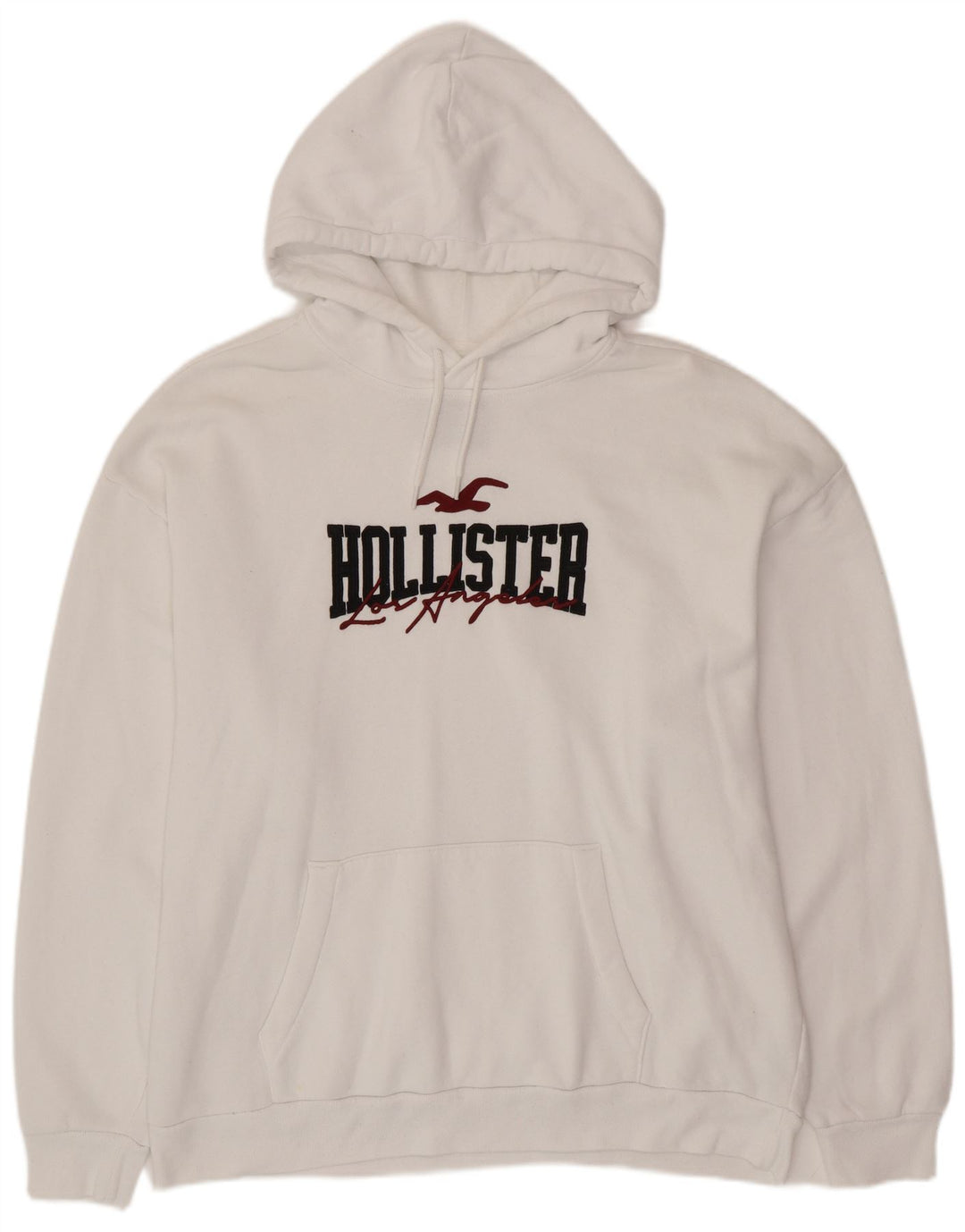 HOLLISTER Pull à capuche graphique pour homme 2XL Blanc Coton